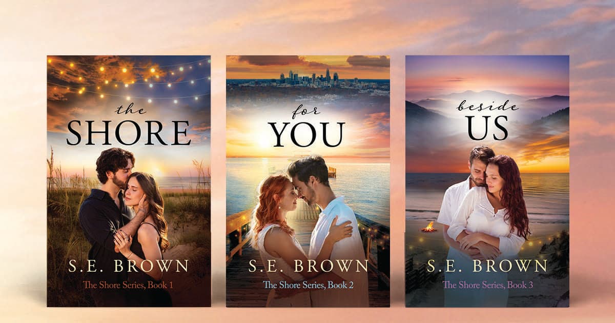 Covers of the Shore Series, including 'The Shore,' 'For You,' and 'Beside Us'